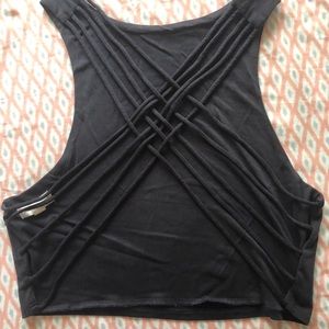 Urban Outfitters Black Crop Top with Open Back